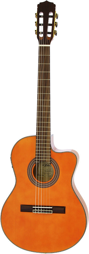 Aria A48CE Thin Body Cutaway Acoustic/Electric Classical Guitar in See-Thru Orange