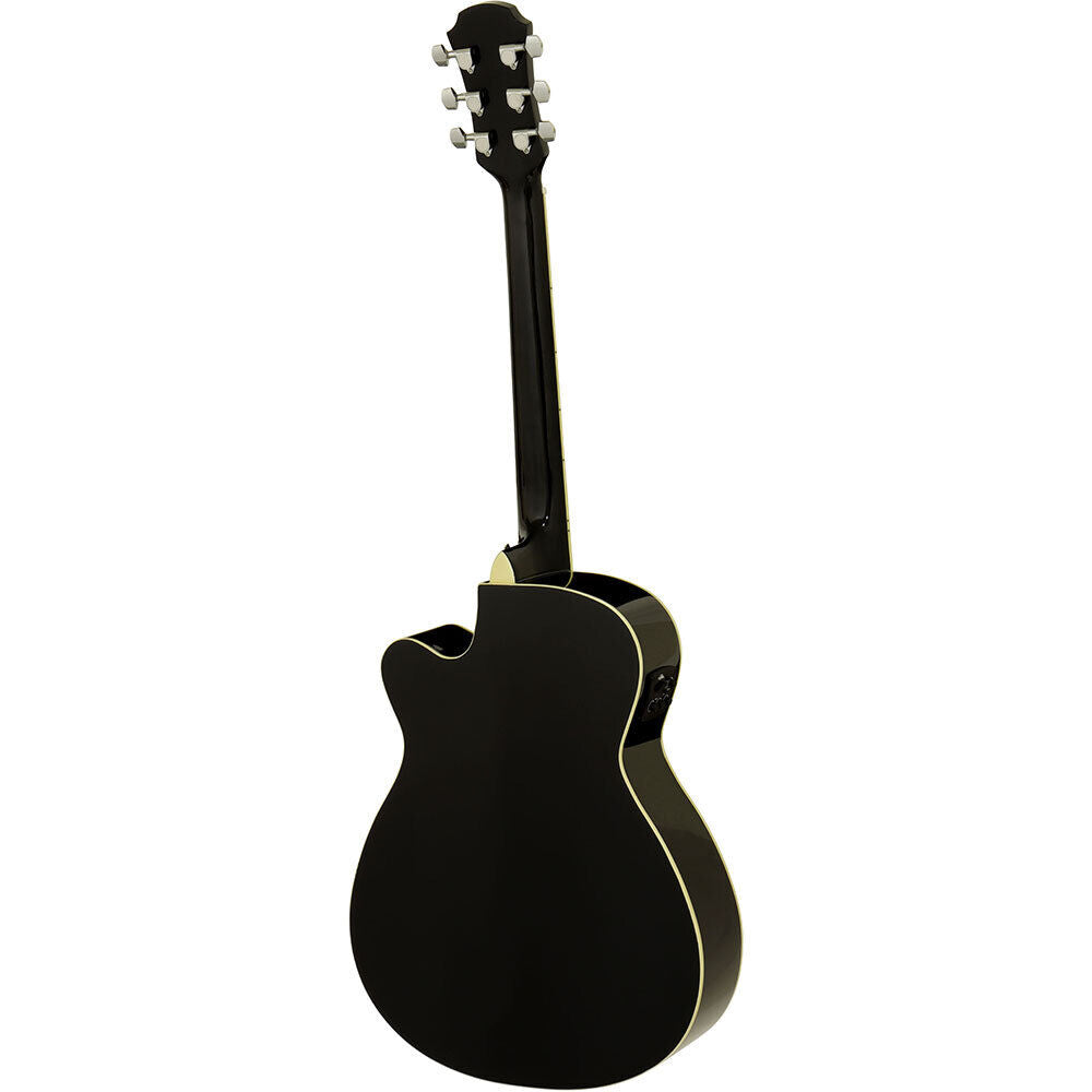 Aria AFN-15CE Prodigy Series AC/EL Folk Body Guitar with Cutaway Black Gloss — view 2