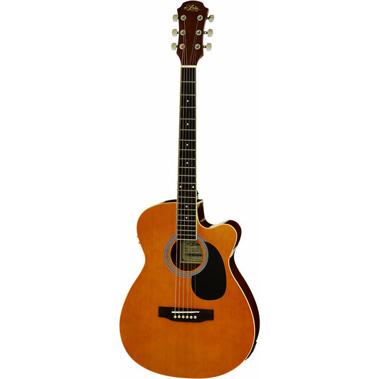 Aria AFN-15CE Prodigy Series AC/EL Folk Body Guitar with Cutaway, Orange Gloss