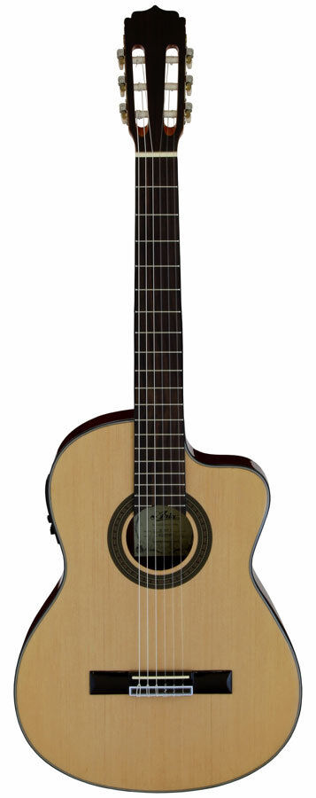 Aria AK30 Series Acoustic/Electric Classical Guitar with Cutaway, Spruce Top, Sapele Back, AEQ-4 Preamp