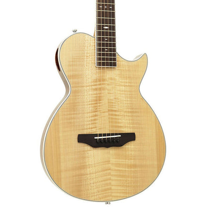 Aria APE-100 Series Thin Body Acoustic/Electric Guitar Cutaway Natural Gloss Finish — view 3
