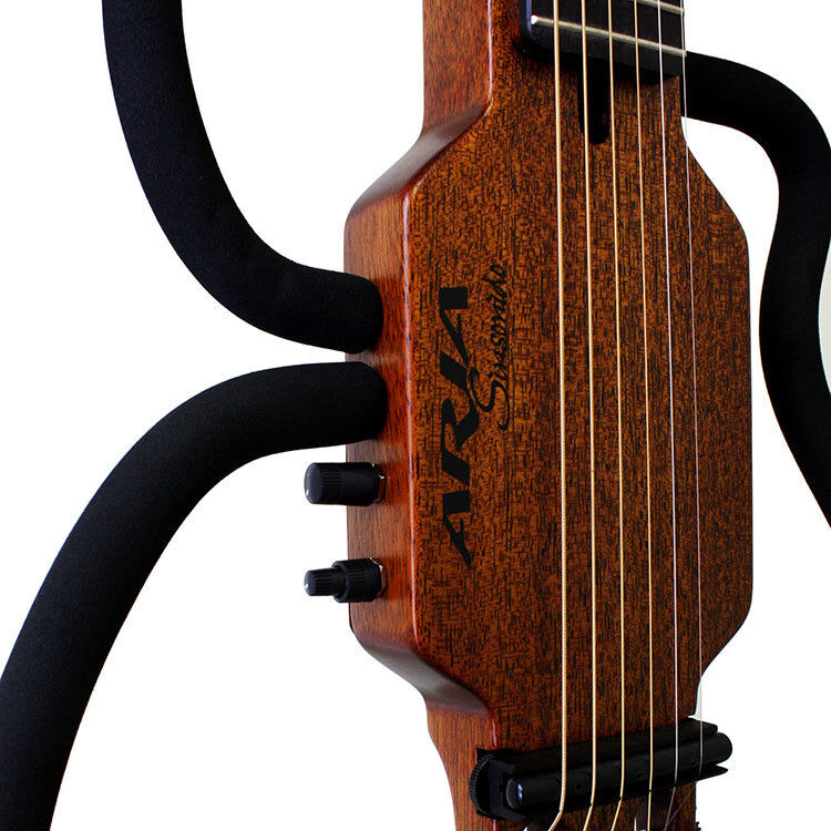 Aria Sinsonido Steel String Travel Guitar with Headphones and Accessories — view 2