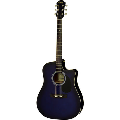Aria AWN-15CE Prodigy Series Dreadnought Acoustic/Electric Guitar with Cutaway Blue Shade Gloss