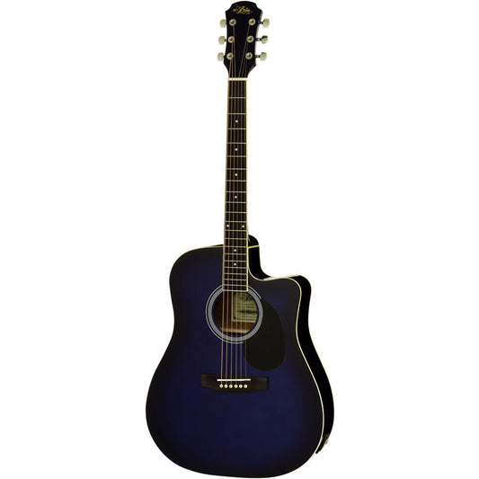 Aria AWN-15CE Prodigy Series Dreadnought Acoustic/Electric Guitar with Cutaway Blue Shade Gloss