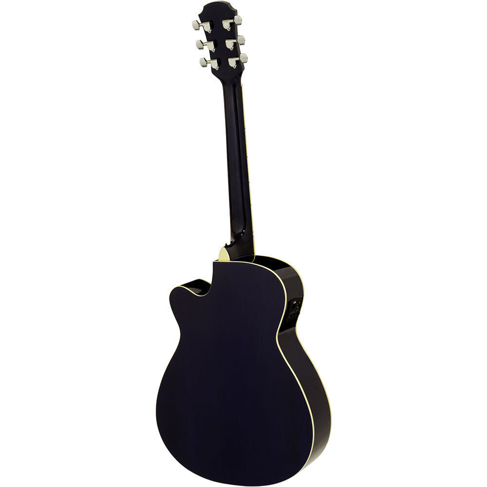 Aria AWN-15CE Prodigy Series Dreadnought Acoustic/Electric Guitar with Cutaway Blue Shade Gloss — view 2