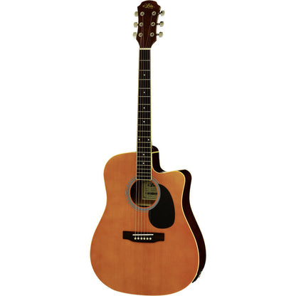 Aria AWN-15CE Prodigy Series AC/EL Dreadnought Guitar Cutaway Natural Satin