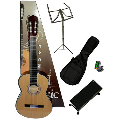 Aria AKN-15 Classical Guitar Starter Package with Tuner, Foot Stool, Music Stand, Gig Bag — view 7