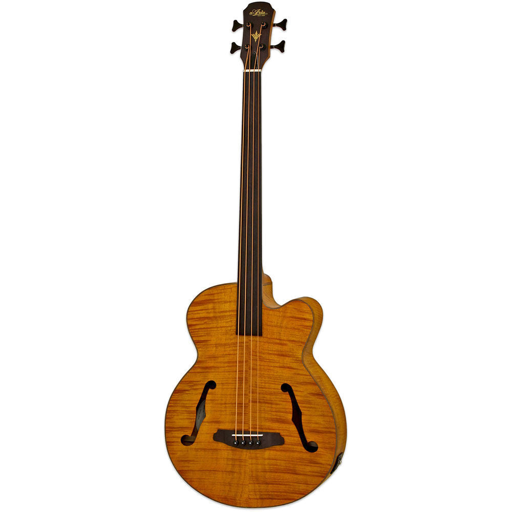 Aria FEB-F2/FL Elecord Series Fretless Acoustic/Electric Bass Guitar - Stained Brown