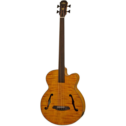 Aria FEB-F2/FL Elecord Series Fretless Acoustic/Electric Bass Guitar - Stained Brown