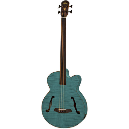 Aria FEB-F2/FL Elecord Fretless Acoustic/Electric Bass Guitar Stained Green