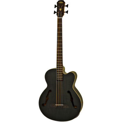 Aria FEB-F2M Elecord Medium Scale Acoustic/Electric Bass Guitar Stained Black