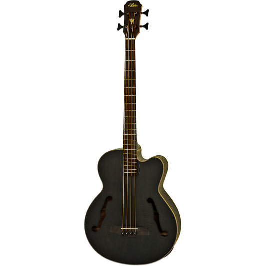 Aria FEB-F2M Elecord Medium Scale Acoustic/Electric Bass Guitar Stained Black