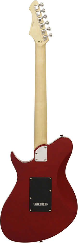 Aria J Series J-1 Electric Guitar Candy Apple Red Solid Body with Poplar Body and Maple Neck — view 2