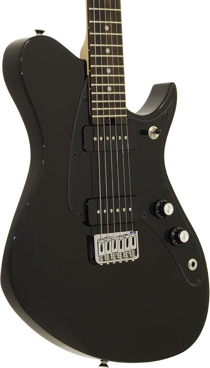 Aria J Series J-2 Solid Body Electric Guitar Black with P90 Pickups — view 3