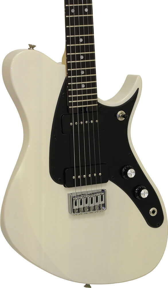 Aria J Series J-2 Electric Guitar See-Thru Vintage White with P90 Pickups — view 3