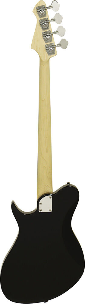 Aria J Series J-B Electric Bass Guitar, Black, Solid Poplar Body, Maple Neck, Rosewood Fingerboard, Alnico-5 Pickups — view 2