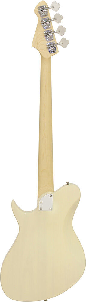 Aria J Series J-B Electric Bass Guitar - See-Thru Vintage White, Solid Poplar Body, Maple Neck, Rosewood Fingerboard, Alnico-5 Pickups — view 2