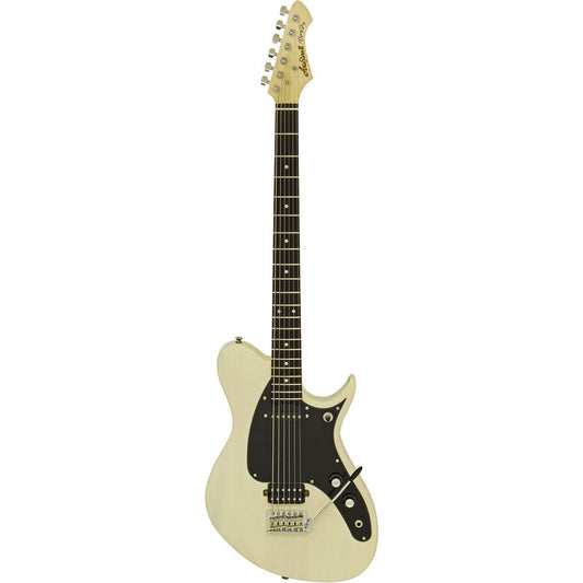 Aria Pro II J-B'Tone Baritone Electric Guitar See-Thru Vintage White 30" Scale