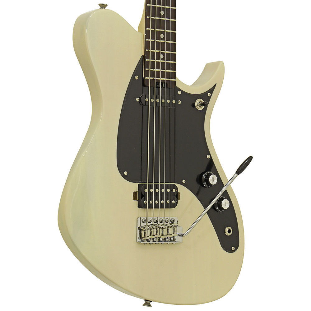 Aria Pro II J-B'Tone Baritone Electric Guitar See-Thru Vintage White 30" Scale — view 3