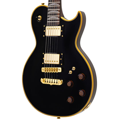 Aria PE-F80 Series Electric Guitar Black Top Natural Back Solid Body — view 5