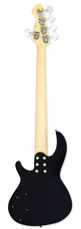 Aria RSB Series Pro-II 5-String Electric Bass Guitar in Black with Gold Pickguard — view 2