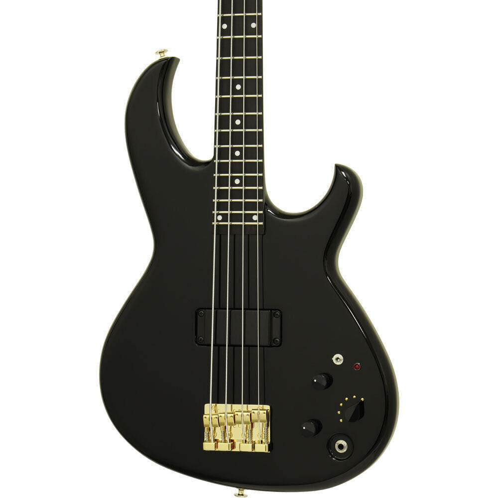 Aria Pro II SB-1000 Electric Bass Guitar Black with Neck-Through Construction, MB-1E Pickup, Gotoh Hardware, Gig Bag Included — view 3