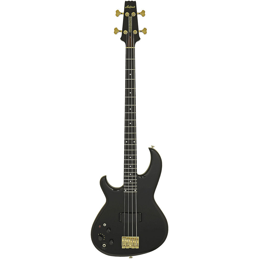 Aria Pro II SB-1000 Series Left-Handed Electric Bass Guitar in Black with Gig Bag
