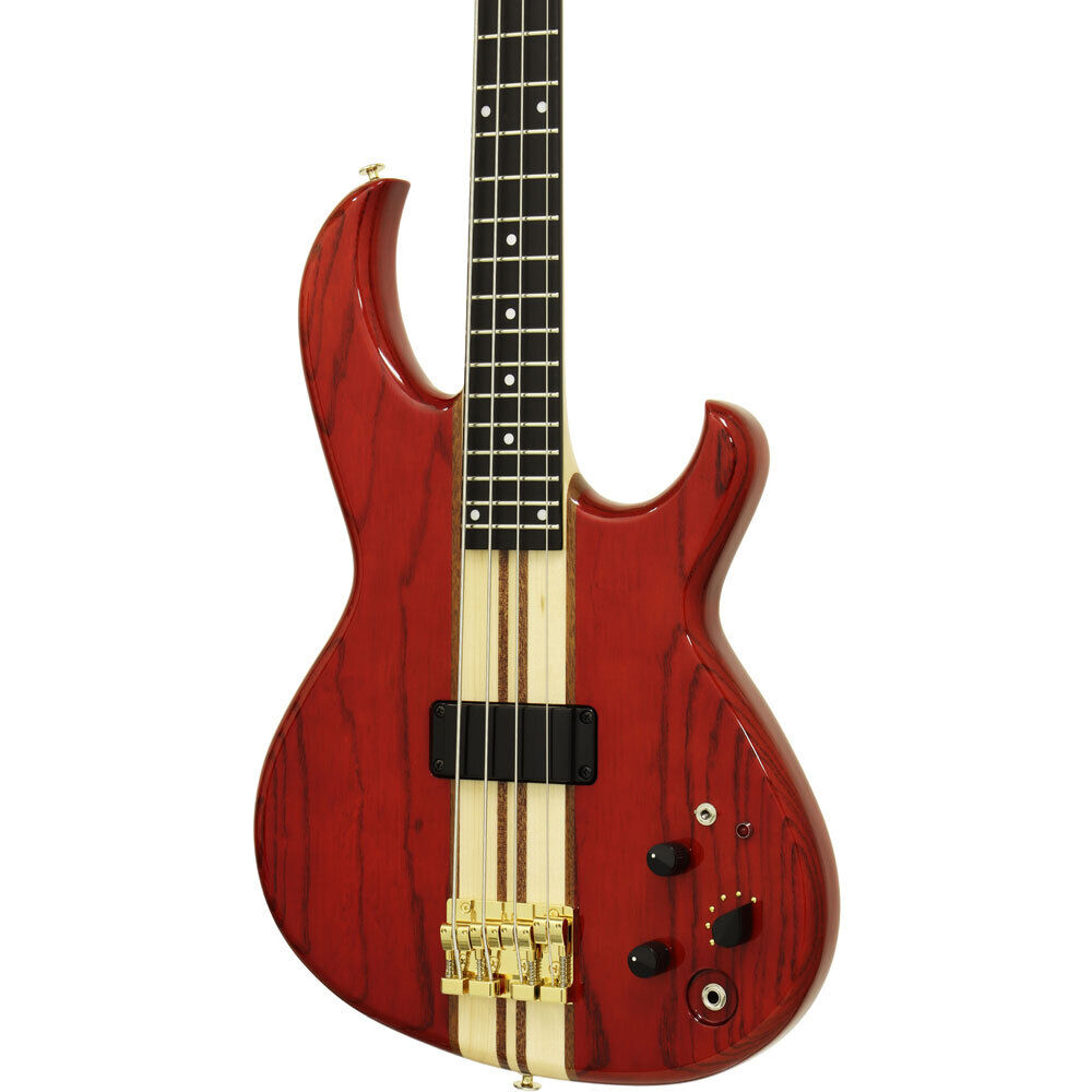 Aria Pro II SB-1000 Electric Bass Guitar Paduak Red with MB-1E Pickup and Gig Bag — view 3
