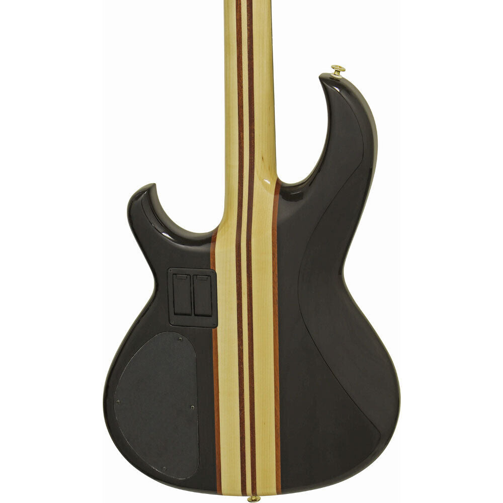 Aria Pro II SB-1000 Electric Bass Guitar - See-Thru Black, Neck-Through, MB-1E Pickup, Gotoh Hardware, Includes Gig Bag — view 4