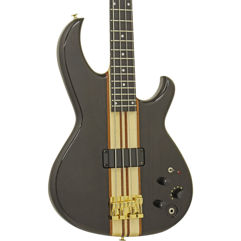 Aria Pro II SB-1000 Electric Bass Guitar - See-Thru Black, Neck-Through, MB-1E Pickup, Gotoh Hardware, Includes Gig Bag — view 3