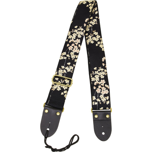 Aria 2" Deluxe Cotton Kimono Guitar Strap with Leather Ends