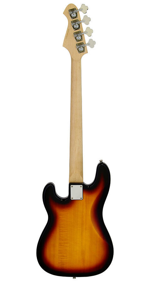 Aria STB-PB Electric Bass Guitar 3-Tone Sunburst, Solid Basswood Body, Maple Neck, Rosewood Fingerboard, OP-1 Double Coil Pickup — view 2