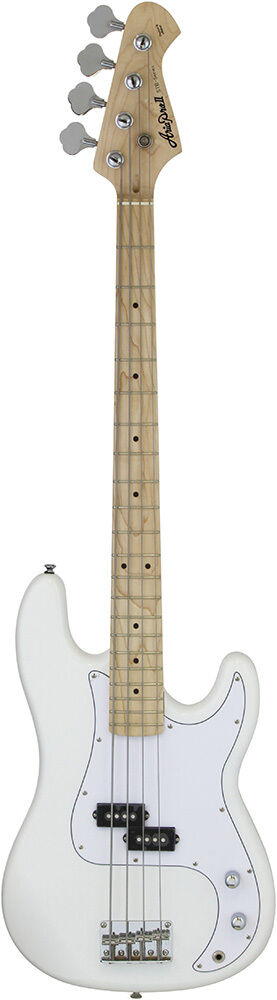 Aria STB-PB/M Electric Bass Guitar White with Maple Neck and Single Coil Pickup