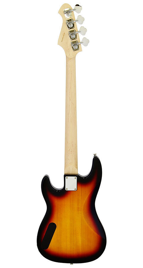 Aria STB-PJ Electric Bass Guitar 3-Tone Sunburst, Basswood Body, Maple Neck, Rosewood Fingerboard, Double and Single Coil Pickups — view 2