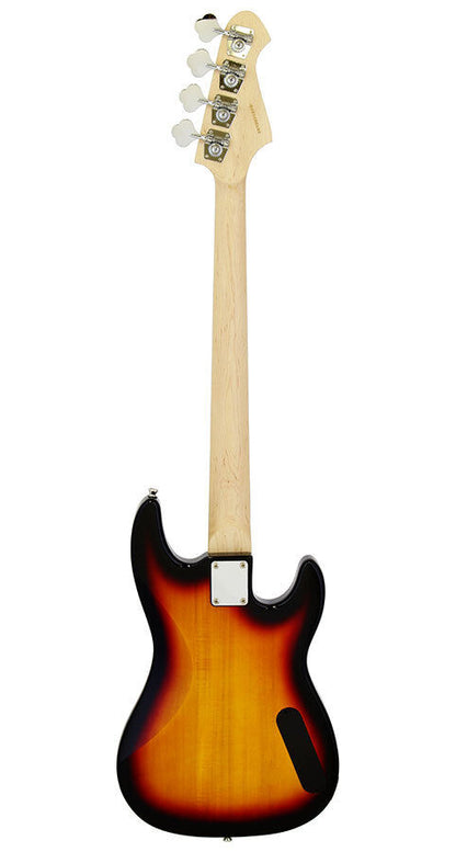Aria STB-PJ Left Handed Electric Bass Guitar 3-Tone Sunburst — view 2