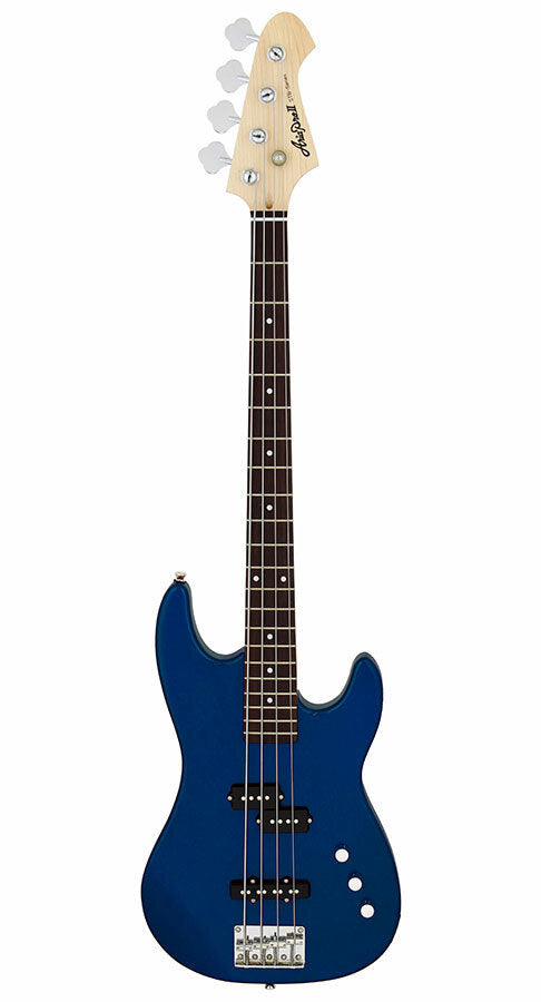 Aria STB-PJ Electric Bass Guitar Metallic Blue, Solid Basswood Body, Maple Neck, Rosewood Fingerboard, Double & Single Coil Pickups