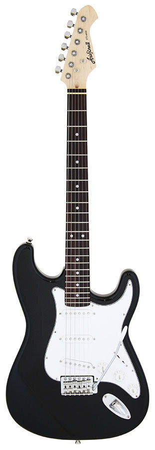 Aria STG-003 Electric Guitar Black Solid Body with Maple Neck and Rosewood Fingerboard
