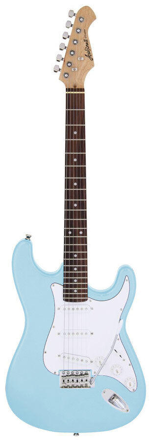 Aria STG-003 Electric Guitar Sonic Blue, Solid Body, Basswood Body, Maple Neck, Rosewood Fingerboard, 3 Single Coil Pickups