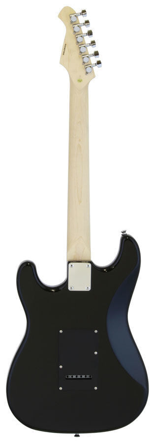 Aria Pro II STG-Series Electric Guitar Black with Black Pickguard, Solid Body, Basswood Body, Maple Neck, 3 Aria OS-1 Single Coil Pickups — view 2