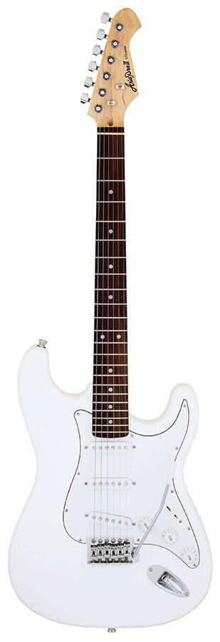 Aria STG-003 Series White Solid Body Electric Guitar with OS-1 Single Coil Pickups
