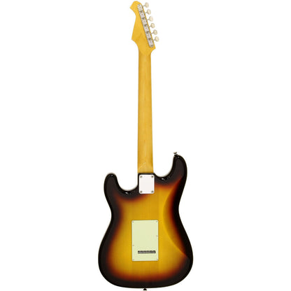 Aria STG-62 Modern Classics Electric Guitar 3-Tone Sunburst Solid Body with Alnico V Pickups and Vintage Tremolo Bridge — view 2