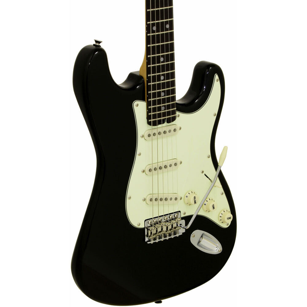 Aria STG-62 Modern Classics Series Electric Guitar Black Solid Body — view 3