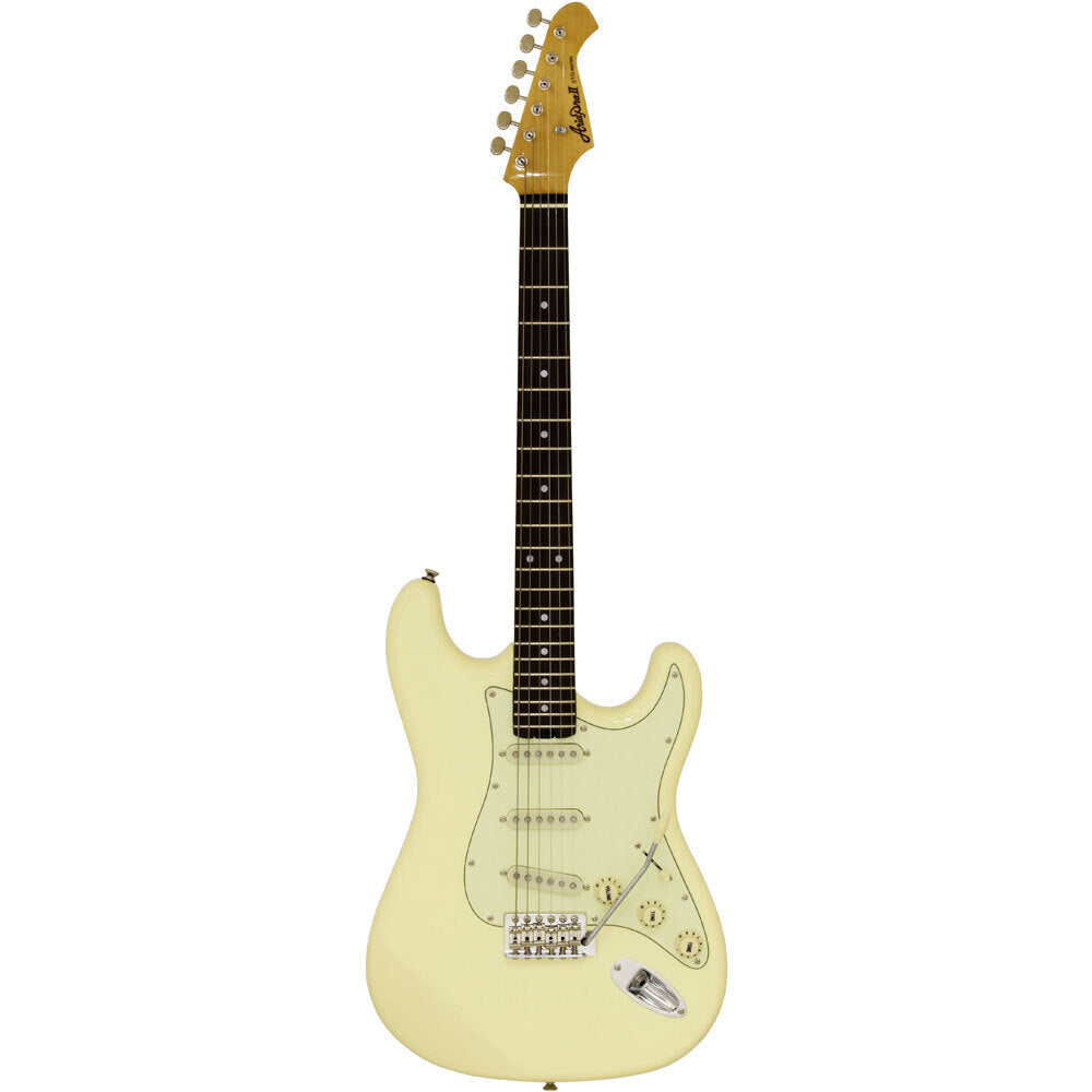 Aria STG-62 Electric Guitar Vintage White Solid Body with Alnico V Pickups