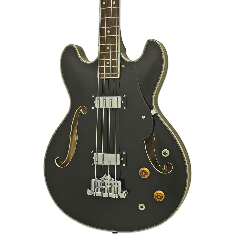 Aria Pro II TAB-CLASSIC Hollow Body Electric Bass Guitar Black — view 3