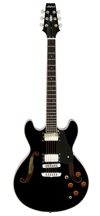 Aria TA-CLASSIC Semi-Hollow Electric Guitar Black Gloss