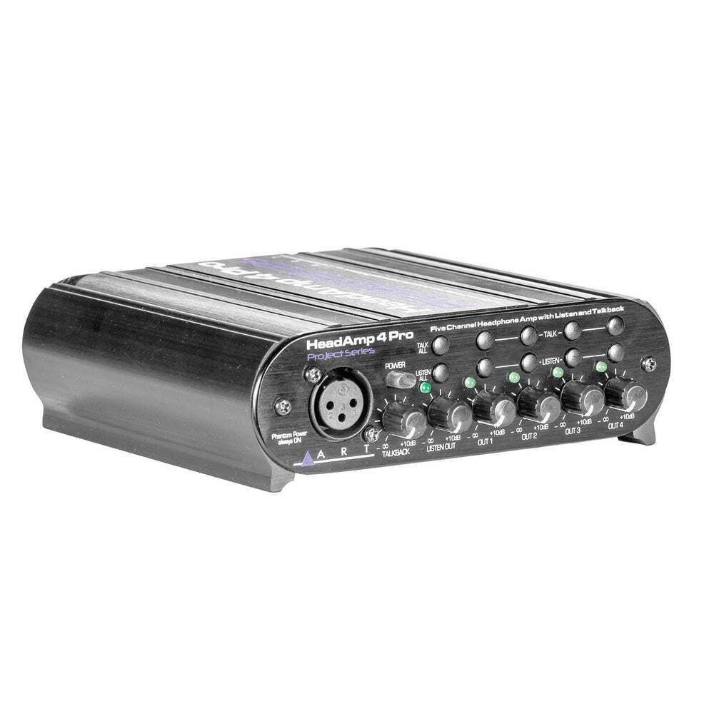ART HeadAMP 4 Pro - Five Channel Headphone Amplifier w/ Talkback