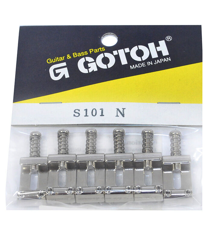 Gotoh S101 Series 11.3mm Bent-Steel Electric Guitar Saddles in Nickel Finish (Set of 6) — view 3