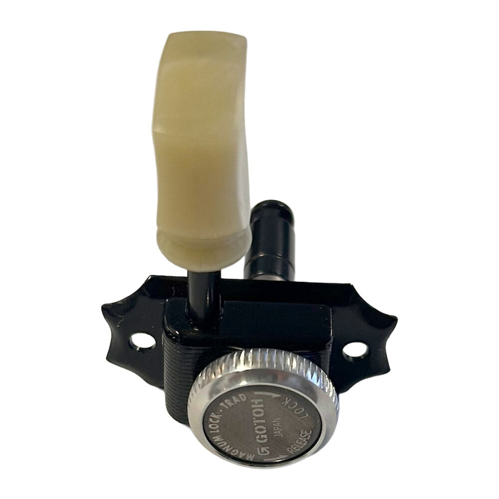 Gotoh SD90 Series Magnum Lock Electric Guitar Tuning Machines Black 3+3 with Vintage Green Buttons — view 2