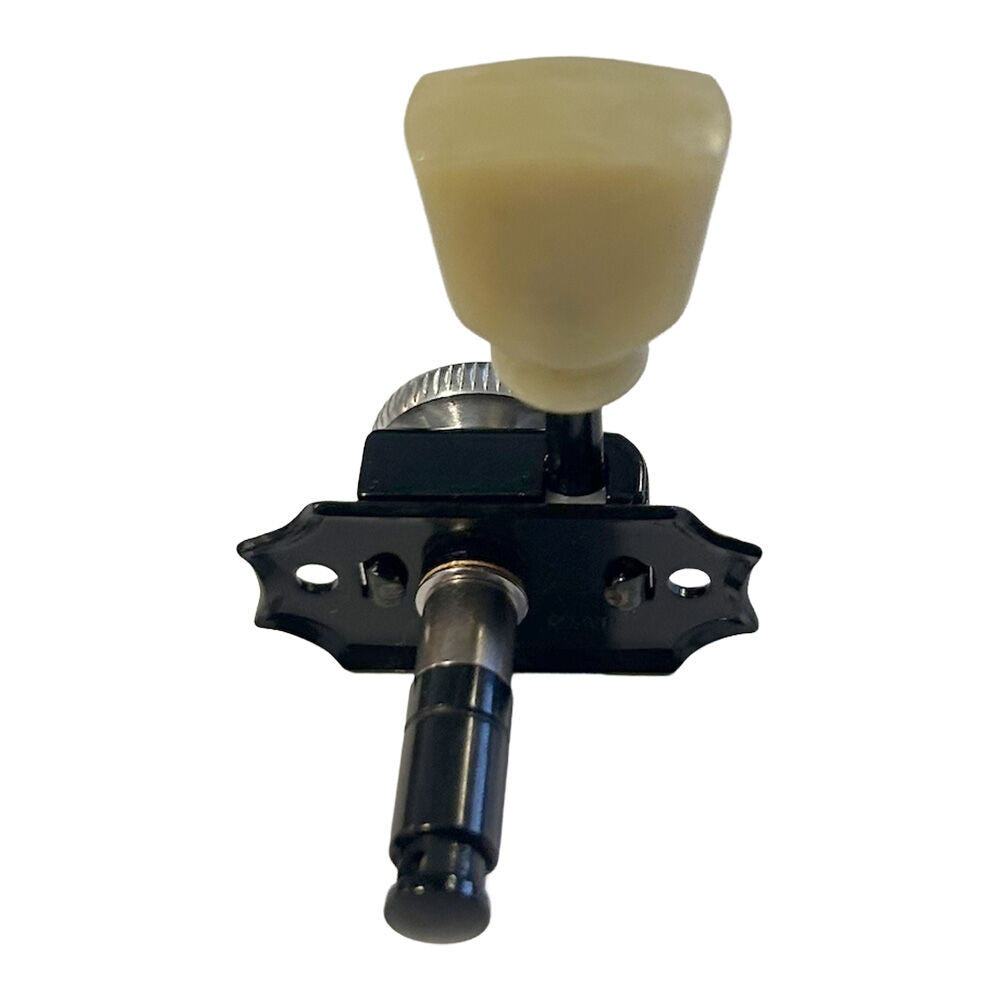 Gotoh SD90 Series Magnum Lock Electric Guitar Tuning Machines Black 3+3 with Vintage Green Buttons — view 3