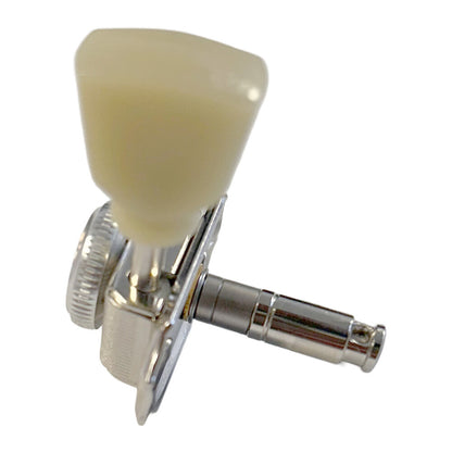 Gotoh SD90 Series Magnum Lock Electric Guitar Tuning Machines Nickel Finish 3+3 with Vintage Green Keystone Buttons — view 3